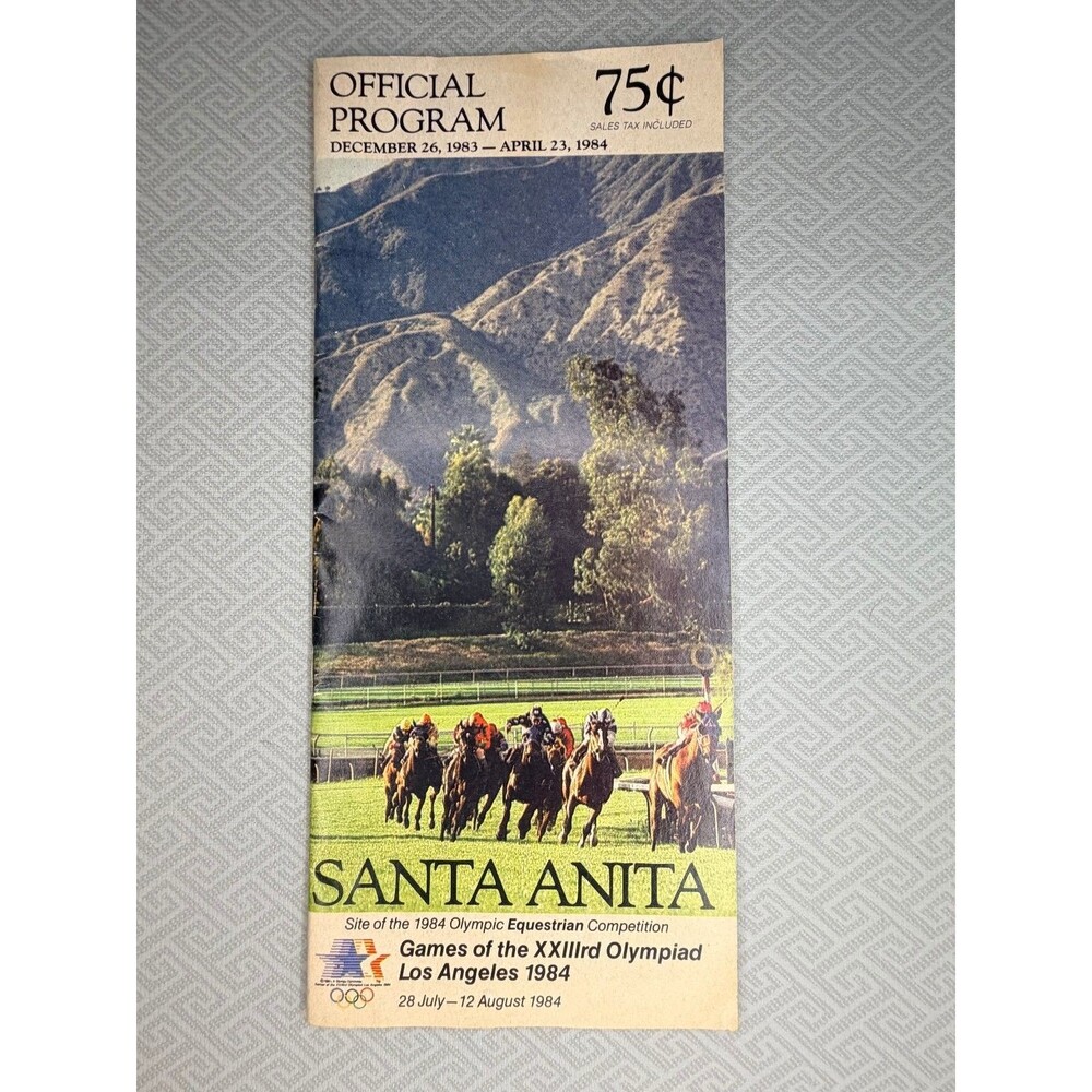 1984 Santa Anita Official Program Horse Racing Los Angeles Olympics XXIIIrd